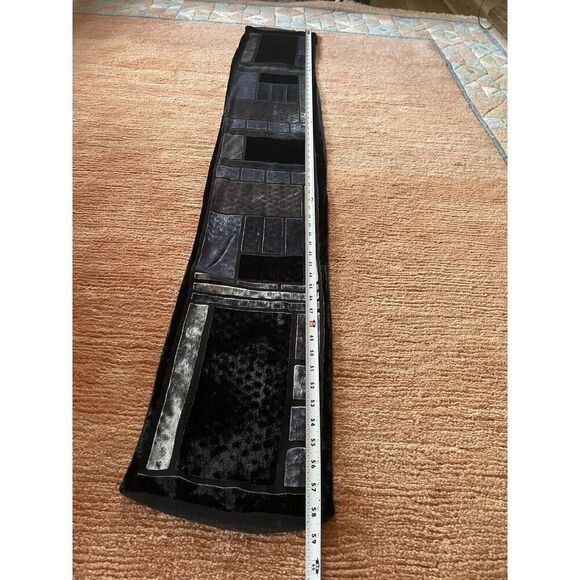 Silk Modernist Gray Oblong Rectangle Scarf - Picture 2 of 5